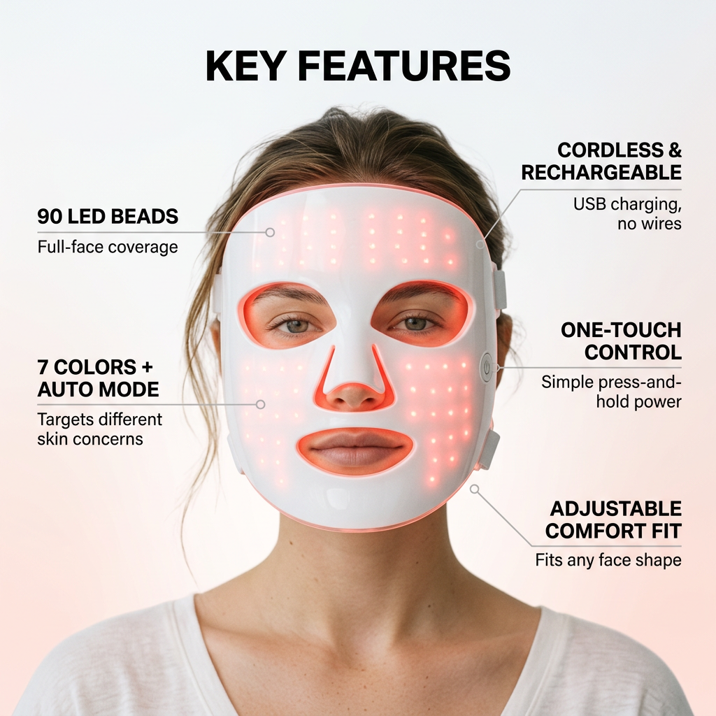 Key features of the Red Light Therapy Mask
