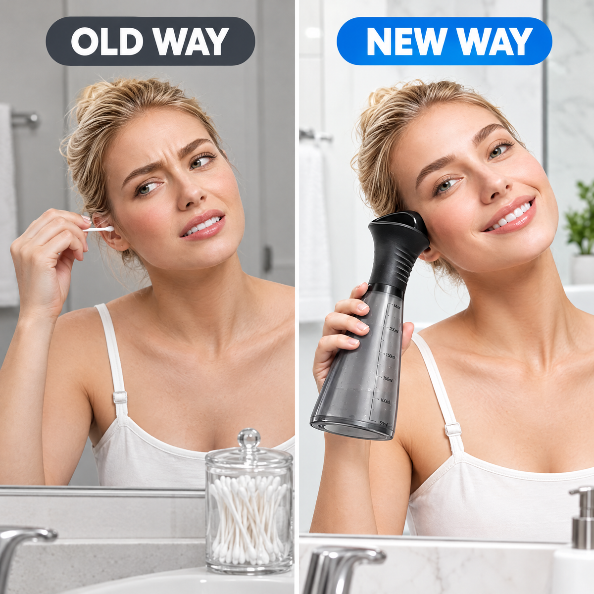 Old way vs new way of cleaning ears